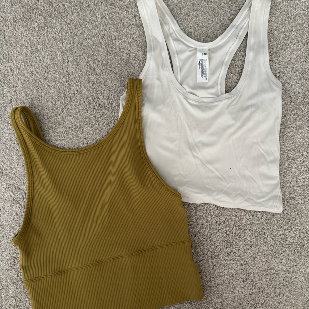 Lululemon Athletica Tank Tops in White and Green